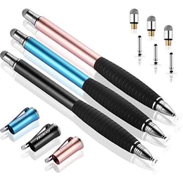 Imagem de MEKO (2ª geração) [Série de Precisão 2 em 1] Caneta Stylus Universal Disc Touch Screen para iPhone, iPad, todas as outras telas sensíveis ao toque capacitivas pacote com 6 pontas de