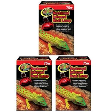 Imagem de Zoo Med Lâmpada de calor infravermelho Nocturnal 75 Watts – Pacote com 3