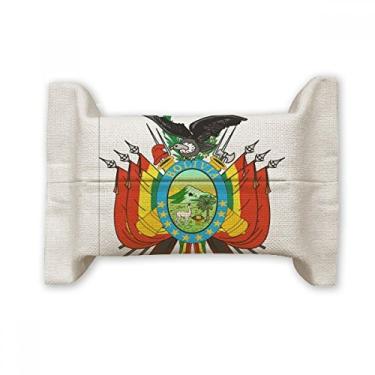 Imagem de Bolívia National Emblem Country Capa de papel para lenços faciais Bolsa de linho de algodão