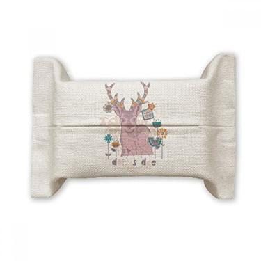 Imagem de Capa de papel para lenços faciais coloridos de Natal com efeito artístico, bolsa de linho de algodão