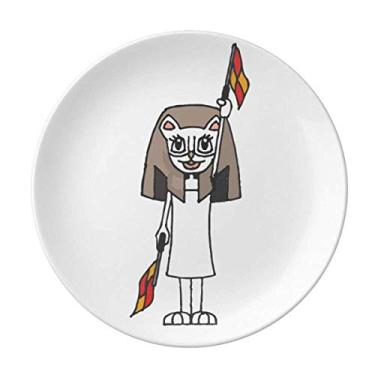 Imagem de Placa de árbitro Offside Bandeira de árbitro Gato Mamãe Decorativa Porcelana Salver Prato de jantar