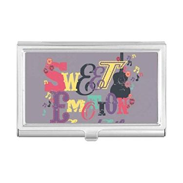 Imagem de Capa roxa com estampa de música de suor ilustrada, porta-cartões de visita, caixa de bolso