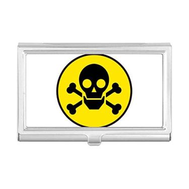 Imagem de Danger Chemical Toxic Skull Symbol Porta-cartão de visita, caixa de bolso