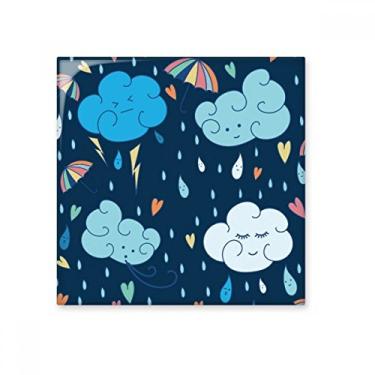 Imagem de Guarda-chuva nuvem coração azulejo de cerâmica brilhante decalque de pedra adornando tijolo vitrificado