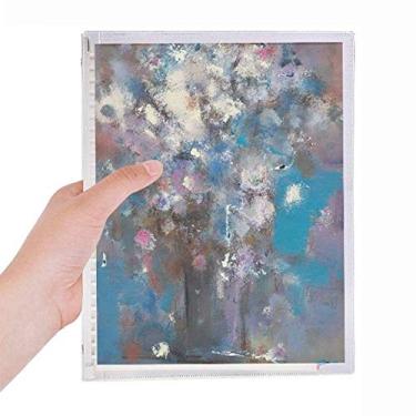Imagem de Caderno de pintura a óleo XJJ Flowers Blue com folhas soltas e diário recarregável