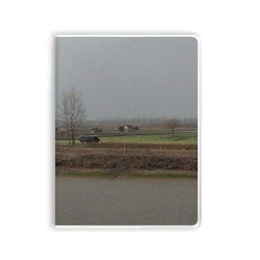 Imagem de Caderno de fotos de casa de cenário de outono, capa de goma para diário de capa macia