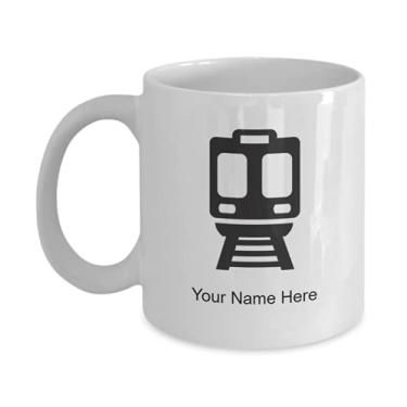 Imagem de Caneca personalizada de trem, xícara de café de vetor de trem, ideia de presente de trem, copo de café de vetor de trem personalizado, caneca de vetor de trem personalizada - Caneca de café de 325 ml