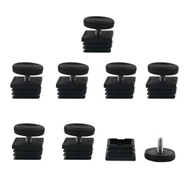 Imagem de Kit de inserções de tubo redondo de plástico para nivelamento de pés da uxcell para móveis, deslize, nivelador ajustável para mesa de sofá, perna 8 conjuntos, a18092200ux0372, 38x38xM8+40