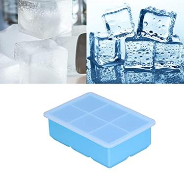 Imagem de Forma de bandeja de gelo, molde reutilizável para cubos de gelo, fácil de limpar para bolos de chocolate para cubos de gelo (azul celeste)