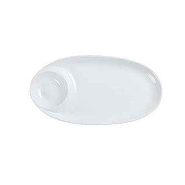 Imagem de GUIPAIHAI Prato de bolinho de cerâmica com vinagre prato criativo dividido prato de jantar multi grade prato de batatas fritas prato de hotel (cor: E)