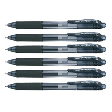 Imagem de Kit Pentel Caneta Retrátil Energel BLN105 Preta x 6 unidades