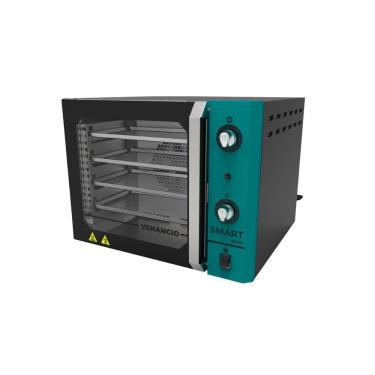 Imagem de Forno Turbo Convector Elétrico Smart Basic 4 Esteiras Preto e Painel Turquesa FCSB4E - Venâncio 220V