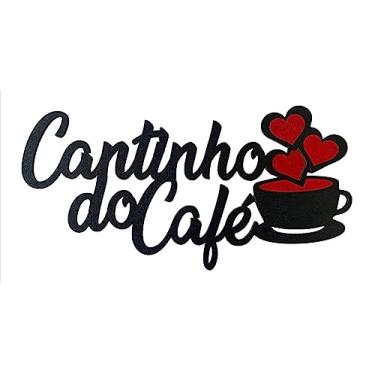 Imagem de Plaquinha Cantinho Do Café Preta Em Mdf Placa quadro decorativo café escritório