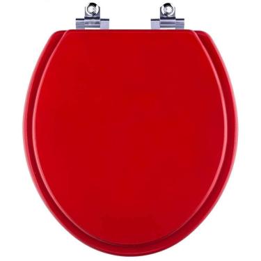 Imagem de Tampa de Vaso Sanitário com Amortecedor Convencional Oval Vermelho