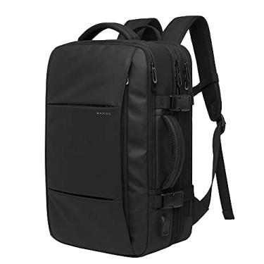 Imagem de BANGE Mochila Executiva Masculina Reforçada de 40L Expansível Antifurto Impermeável para Notebooks de Até 17.3 Polegadas (Preto)