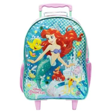 Imagem de Mochila c/ Rodas Pequena Sereia 14 Princesas Ariel R1