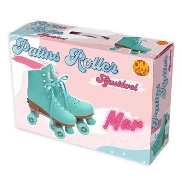 Imagem de Patins Roller Infantil Ajustavel Cor Mar Tamanho M 35-38 - Dm Toys