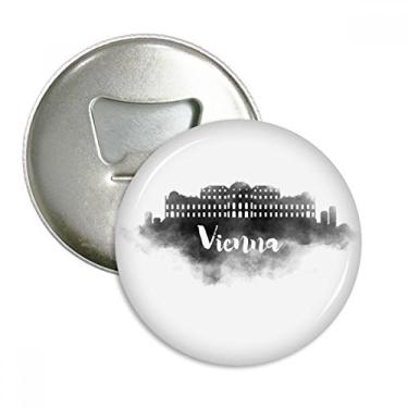 Imagem de Abridor de garrafa redondo de Viena, Áustria, marca de tinta, pinos, ímã, botão, 3 peças