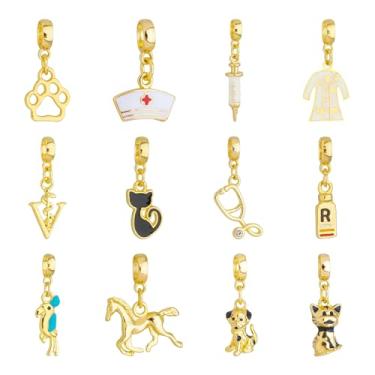 Imagem de Pingentes Berloques Veterinária Medicina Banhado a Ouro 18k (Escolha a peça)