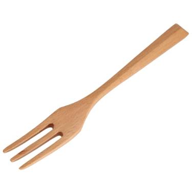 Imagem de Garfo de madeira para utensílios de cozinha, garfo para colher de madeira, 2 unidades/conjunto para viagens de acampamento(19 * 14 garfo pentagonal de madeira)