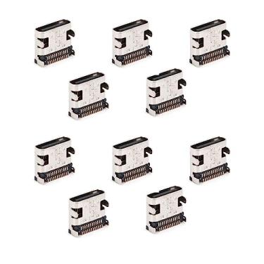 Imagem de ZEZEFUFU 10 peças USB 3.1 Tipo-C fêmea conector porta 24 pinos substituição porta de dados de carregamento conector PCB