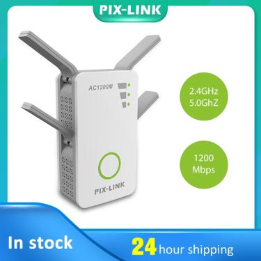 Imagem de Pixlink 1200mbps roteador wifi extensor de rede repetidor de sinal impulsionador banda dupla sem fio