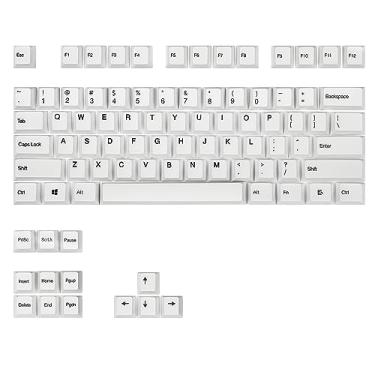 Imagem de Happy Balls Teclas brancas 87 teclas PBT Dye Sub Keyset Cherry Profile Key Caps para teclados mecânicos 61/87 TKL MX (teclado branco 87)