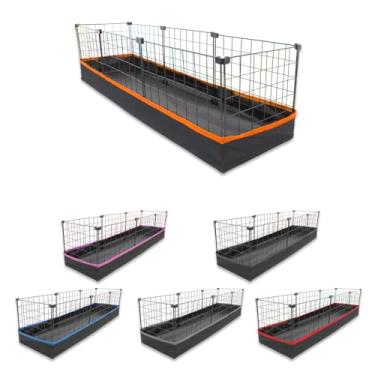 Imagem de Cercado Aramado Pet Porquinho da Índia 30x120 com Bandeja Higiênica Tapete Impermeável Fácil de Limpar Cercadinho Proteção Pequenos Pets Jabuti Mini Coelho