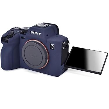 Imagem de Rieibi Capa para câmera Alpha 7 IV, capa protetora de silicone macio para câmera digital Sony a7 IV, capa leve para Sony A7IV A7I V A7M4 - azul