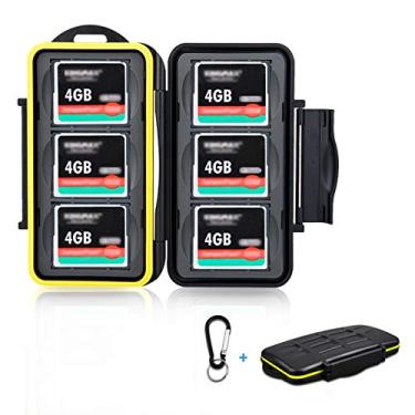 Imagem de Porta-cartões de memória resistente à água e antichoque para armazenamento de cartão de memória, 6 Slots=6 CF