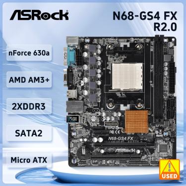 Imagem de Placa-mãe do soquete AM3  /AM3  Asrock  N68-GS4  FX  R2.0  2xDDR  16G  USB 3.1  micro ATX para AMD