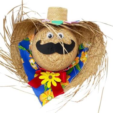 Imagem de Espantalho Menino Com Chapéu De Palha Decoração Festa Junina