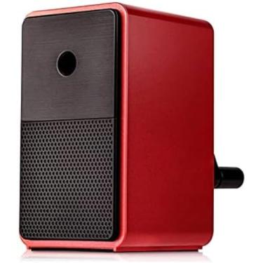 Imagem de Apontador de lápis com manivela, ponta ajustável, apontador de lápis para estudantes, desenho portátil e desenho, apontador para lápis de 6,5-8 mm, vermelho