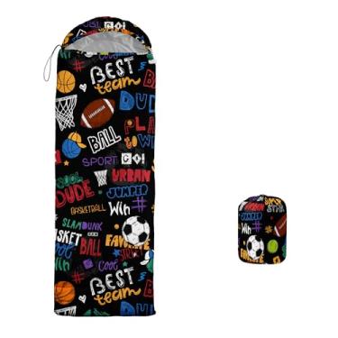 Imagem de Sacos de dormir para adultos e crianças, saco de dormir para meninas, meninos, leve, impermeável, para clima frio/quente, saco de dormir para todas as estações (esportes, individual -31,5 x 90,5)