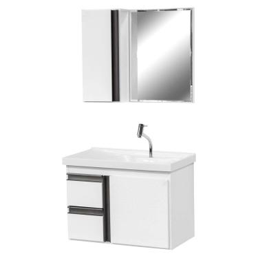 Imagem de Gabinete de Banheiro com Espelheira Kit Cuiabá 60cm