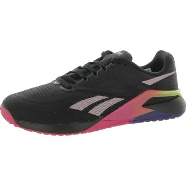 Imagem de Reebok Tênis de treino feminino Nano X2, Core Black/Infundido Lilás/Amarelo Ácido, 35 BR