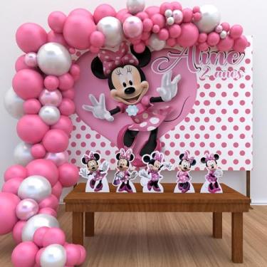 Imagem de Kit Decoração Personalizado Festa de Aniversário Infantil Minnie Rosa MINR-01