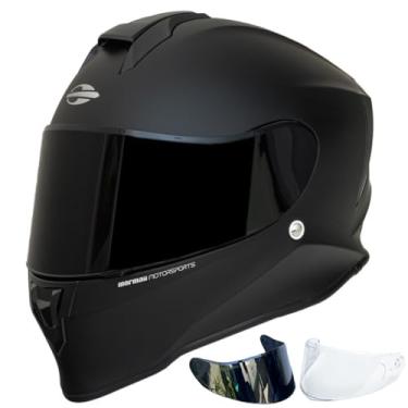 Imagem de Capacete de Moto Mormaii New Pro Preto Fosco Fechado Original Com Viseira Fumê + Transparente (54)