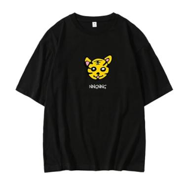Imagem de Camiseta Aespa Concert My Synk estampada com desenho animado algodão gola redonda manga curta, Ningning preto, G