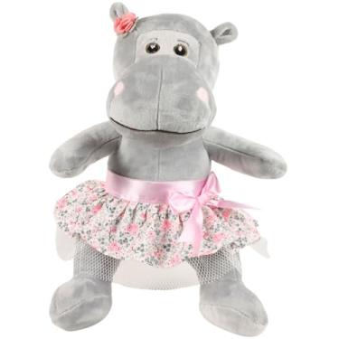 Imagem de Hipopótama De Saia Balé Pelúcia Menina Vestido Safari Decoração Festa Nicho Bebê Presente Brinquedo Criança Antialérgico