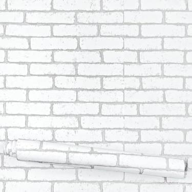 Imagem de Papel de Parede Tijolo Tijolinho Branco 3D 10mx 45cm Autoadesivo Adesvio Antichama Antimancha Revestimento Impermeável