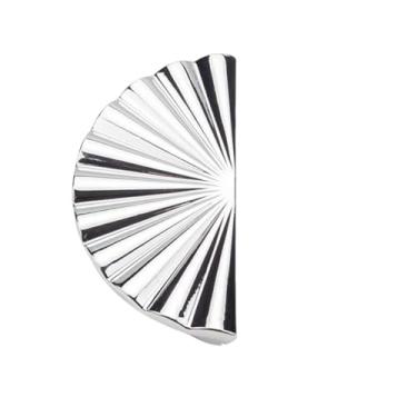 Imagem de Puxador de plástico semicircular, maçaneta superior da porta do armário, gaveta, guarda-roupa, maçanetas em forma de leque, decoração do quarto, prata, 64 mm