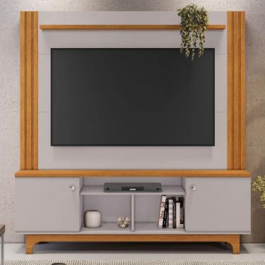 Imagem de Estante para TV Até 65 Polegadas Balsamo 2 Portas 2 Prateleiras Cinamomo/Off Cinamomo - Jcm Móveis