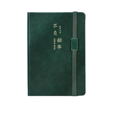 Imagem de Joucien Caderno minimalista criativo para escritório de negócios A5 com alça Ledger-(110 folhas) imitação de couro A5 retrô verde