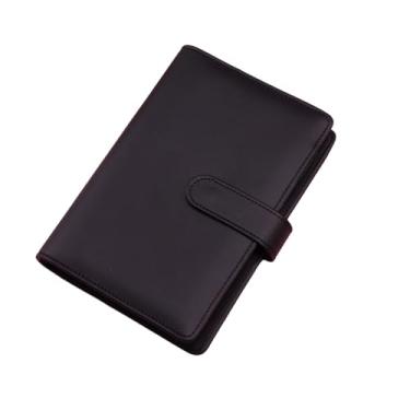 Imagem de Joucien Caderno A6 Creative Macaron Hand Ledger PU Binder - Fivela - Preto (sem páginas internas)