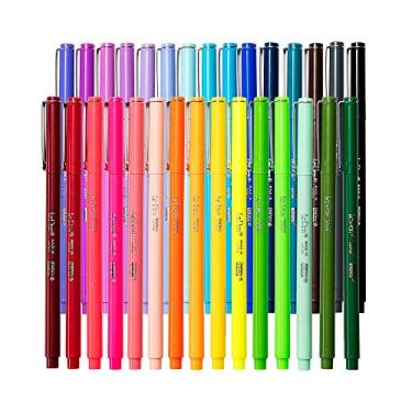 Imagem de Conjunto de canetas multicoloridas Le Pens | Canetas finas de 0,3 mm | Tinta à prova de manchas | Todas as 30 cores básicas, neon e pastel