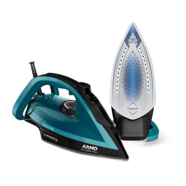 Imagem de Ferro a Vapor Arno Ultragliss Plus com Base Durilium Airglide, deslizamento mais rápido, maior resistência e Modo Economia de Energia, 2350W, Azul e Preto, FMY 220V