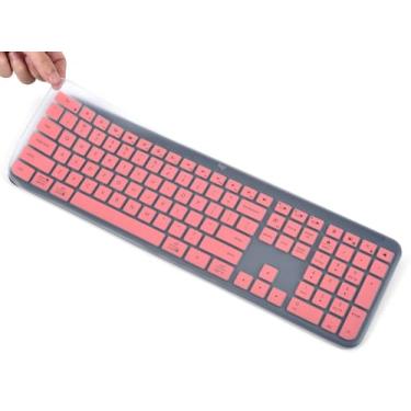 Imagem de Capa para teclado Logitech Signature Slim K950 Wireless Keyboard Skin, Logitech MK955 Signature Slim Wireless Keyboard Protector Skin, Logitech MK955 K950 acessórios, rosa