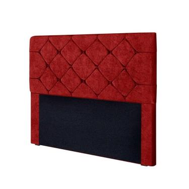 Imagem de Cabeceira Gabriela Queen Em Madeira De Reflorestamento 160cm Suede Amassado Star Confort Vermelho