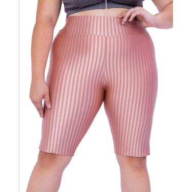 Imagem de Bermuda Ciclista Plus Size G1 G2 G3 G4 Em Poliamida 3D Cintura Alta Confortável-Feminino